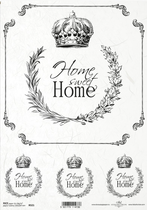 Papier de riz Home sweet home ITD Collection
