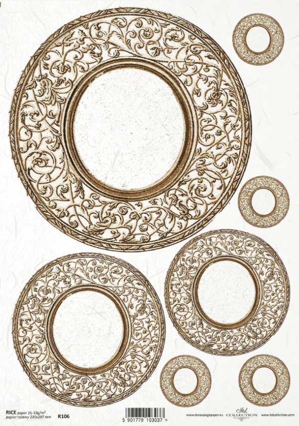 Papier de riz ornements ronds ITD Collection