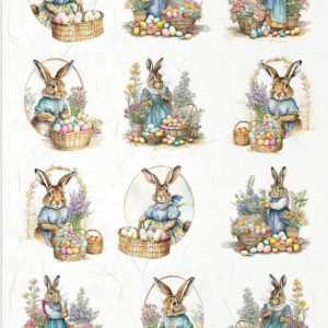 Papier de riz lapin de Pâques panier ITD collection