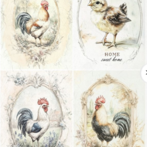 Papier de riz vintage coq