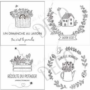 Lot de 4 pochoirs du printemps