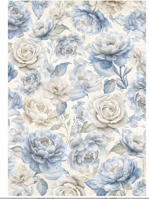 Papier de riz grandes fleurs intemporelles