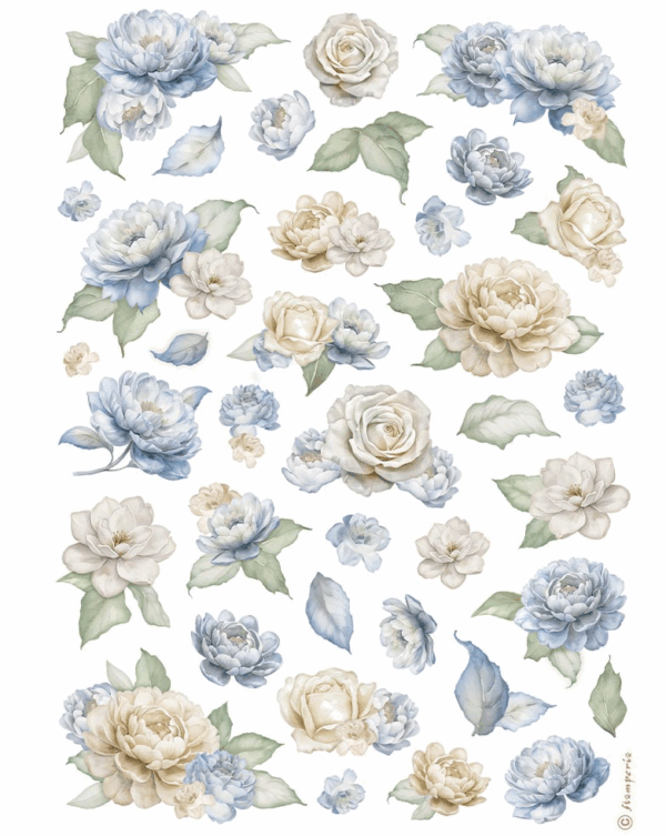 Papier de riz petites fleurs intemporelles
