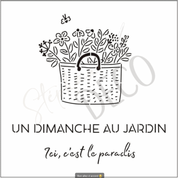 Pochoir Un dimanche au jardin