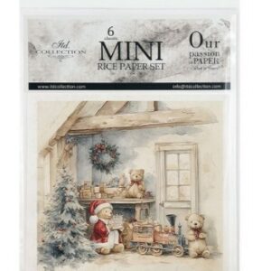Mini papier de riz ourson cheminée ITD lot de 6