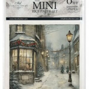 Mini papier de riz rue de Noel lot de 6