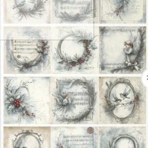 Papier de riz 8 cases noel note de music