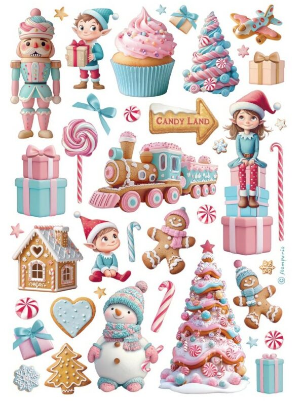 Papier de riz Candy Christmas éléments