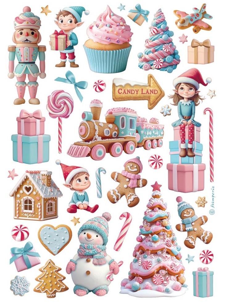 Papier de riz Candy Christmas éléments