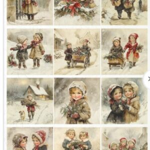 Papier de riz petite fille noel ITD