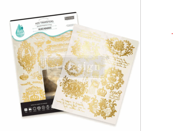 H2O Transfers Gold – Gilded Memories – 2 sheets, 8.5″x11″