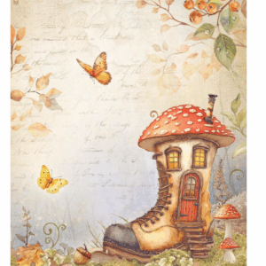 Papier de riz Whispering woods maison de bottes