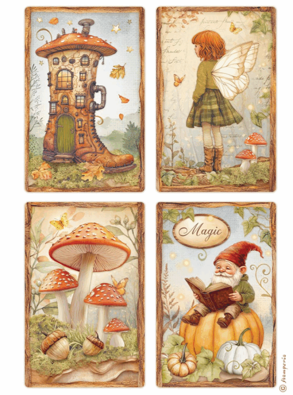 Papier de riz Whispering woods 4 cartes