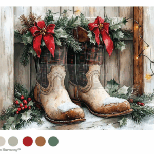 A4 Decoupage Fiber - Farmhouse Noel