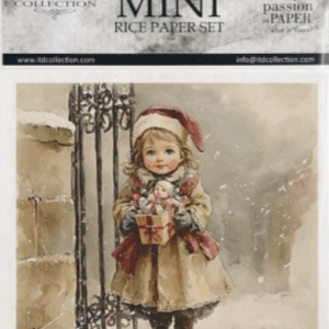 Lot de 6 papiers de riz petites filles bonnets rouges