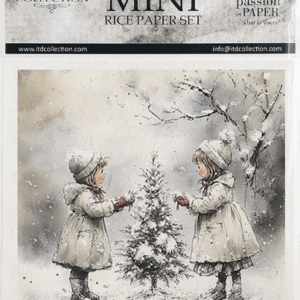 Lot de 6 papiers petites filles neige