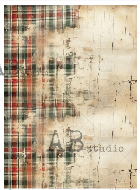 Papier de riz Carreaux vieillis