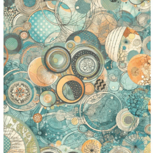 Papier de riz Furby friends cercles et textures