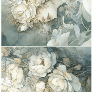 Papier de riz fleurs et femme ITD Collection