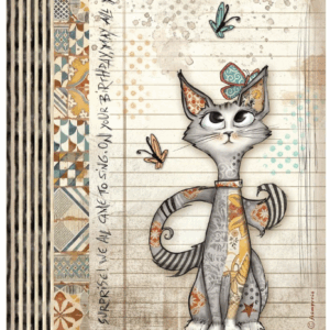 Papier de riz furby friends chat et papillons