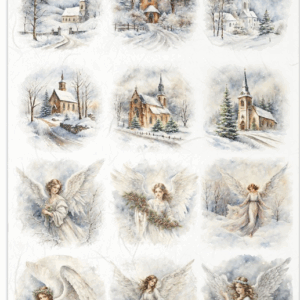 Papier de riz paysage et anges