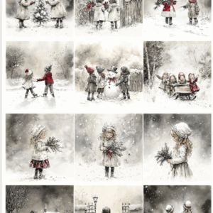 Papier de riz petite fille grise ITD