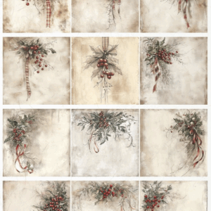 Papier de riz petites cases Houx