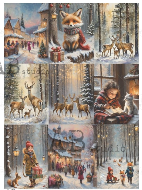 Papier de riz petites images de noel ABStudio