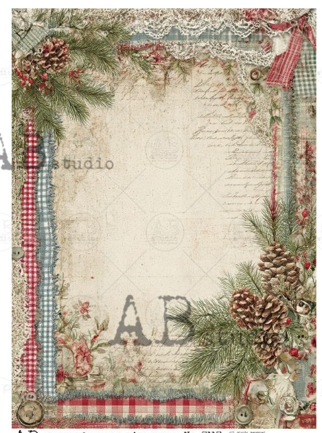 Papier de riz pomme de pin ABStudio