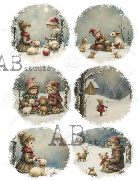 Papier de riz rond petit enfant ABStudio