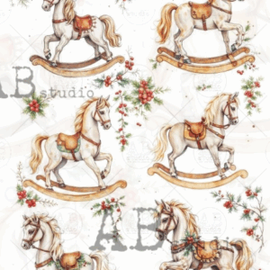 Papier de riz sapin dans la neige ABStudio