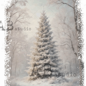 Papier de riz sapin des neiges ABStudio