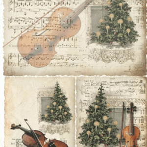 Papier de riz violon sapin