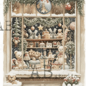 Papier de riz vitrine ourson ABStudio