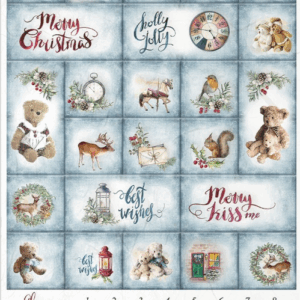 Papier de riz petite case bleu ourson ITD