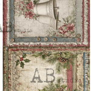 Papier de riz 2cartes de Noel ABStudio