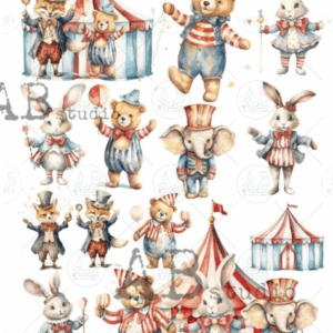 Papier de riz animaux de cirque ABStudio