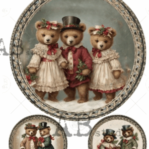 Papier de riz couple oursons AB Studio