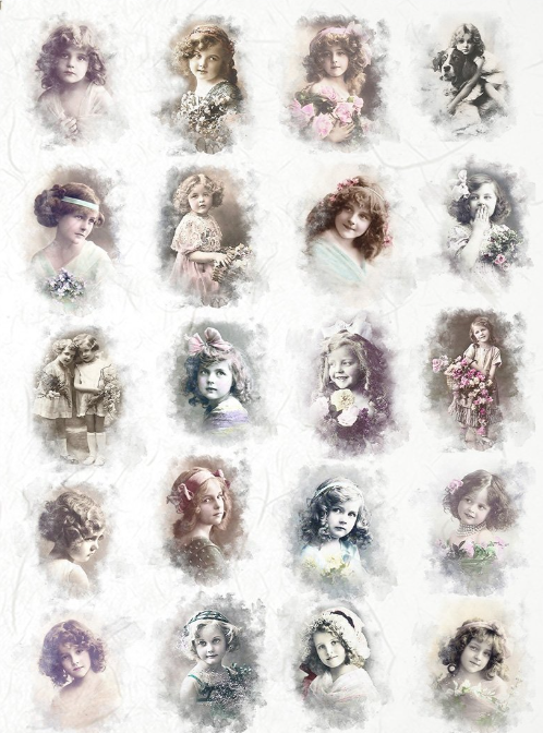 Papier de riz portarit vintage