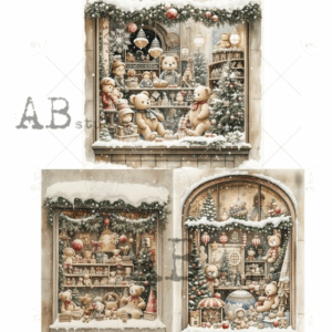 Papier de riz vitrine oursons 3 ABStudio