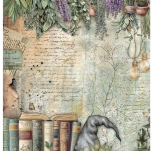 Papier de riz A4 Herbarium Silvae books Stamperia