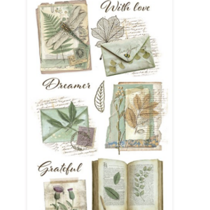 Rub-on cm 10,16x21,6 - Herbarium Silvae botanical books Stamperia