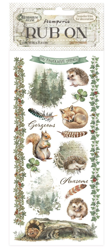 Rub-on cm 10,16x21,6 - Herbarium Silvae forest Stamperia