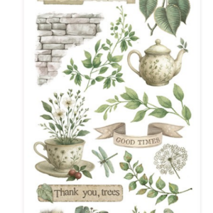 Rub-on cm 10,16x21,6 - Herbarium Silvae tea time Stamperia