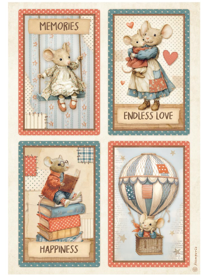 Papier de riz- Cartes Family 4