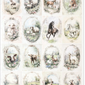 Papier de riz animaux medaillon 146