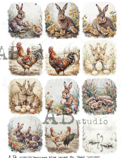 Papier de riz animaux sauvages 112