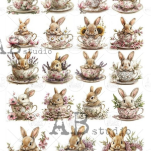 Papier de riz lapin tasses 116