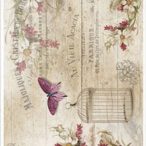Papier de riz papillon et cage 150
