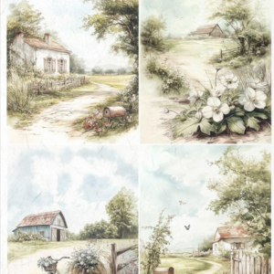 Papier de riz paysage velo